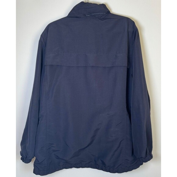 Lands End Womens 3X Navy Blue Full Zip Jacket Packable Hood Nylon Mesh Lining - Picture 3 of 16